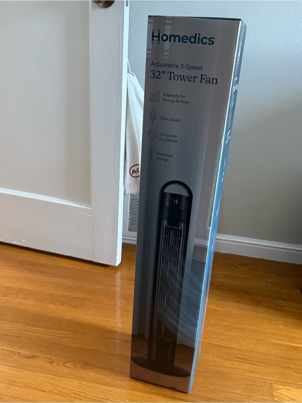 Homedics Adjustable 3-Speed 32" Tower Fan NEW